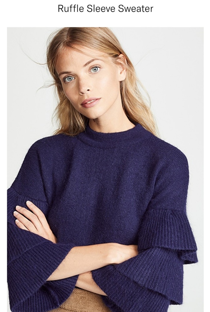 3/4 sleeve Endless Rose ruffle sleeve sweater